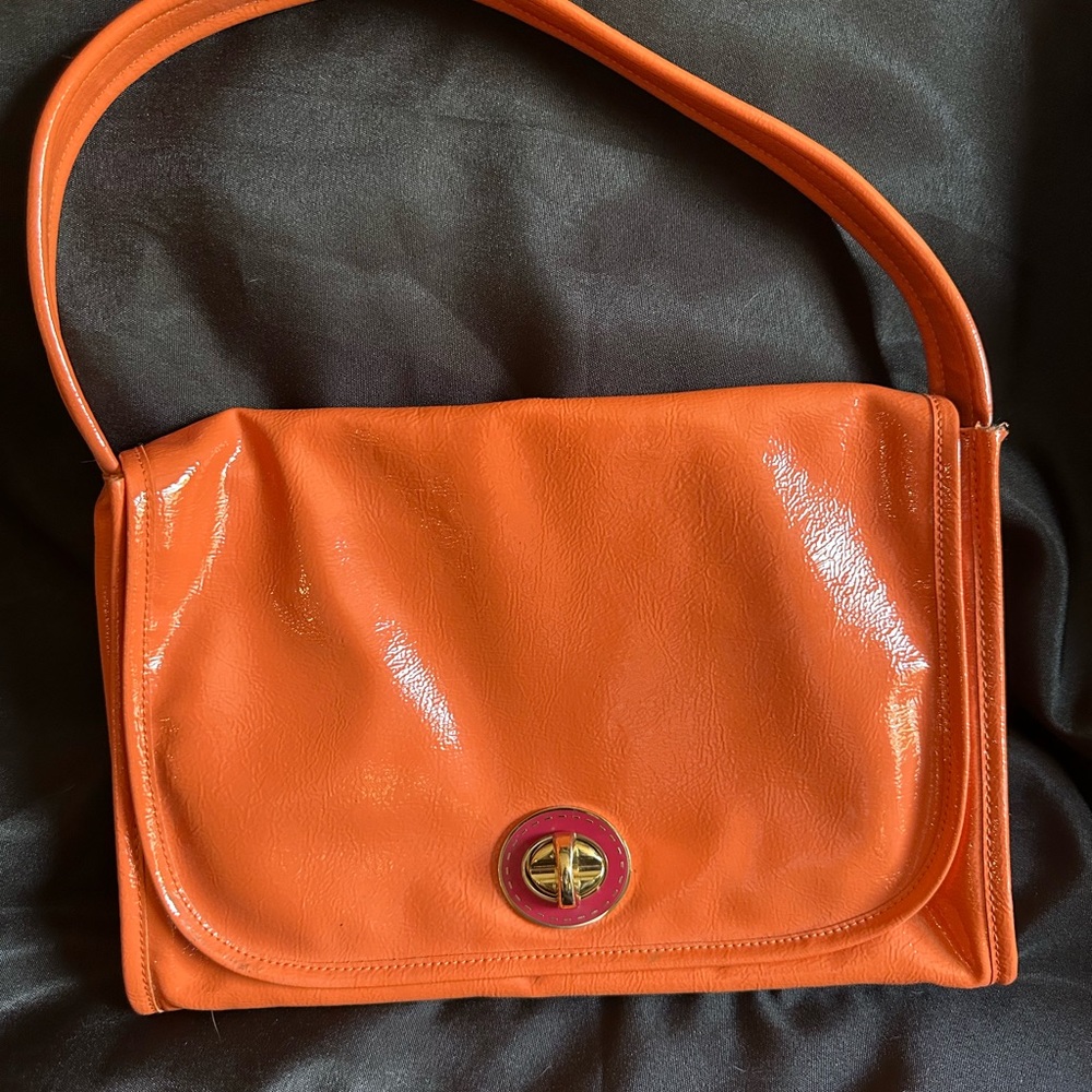 Orange Leather Shoulder Bag